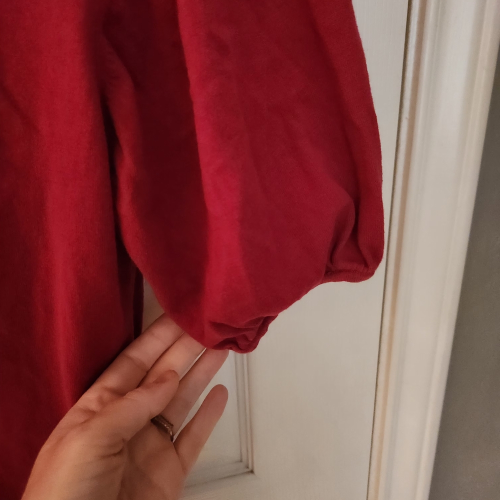 Women's Red Ruffled Top - Picture 11 of 13